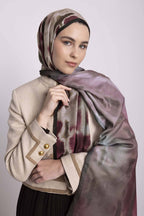 Kadim Hatlar Desenli Çift Taraflı Şal - Bordo