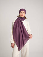 Rûmî Sema Monogram Desenli Çift Taraflı Şal - Menekşe Mor