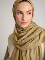 Rûmî Sema Monogram Desenli Çift Taraflı Şal - Sarı