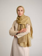 Rûmî Sema Monogram Desenli Çift Taraflı Şal - Sarı