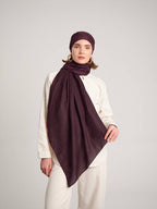 Rûmî Sema Monogram Desenli Çift Taraflı Şal - Bordo