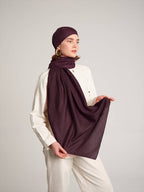 Rûmî Sema Monogram Desenli Çift Taraflı Şal - Bordo