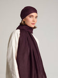 Rûmî Sema Monogram Desenli Çift Taraflı Şal - Bordo