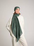 Rûmî Sema Monogram Desenli Çift Taraflı Şal - Yeşil