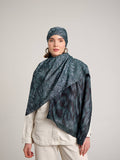 Yalaz Zebra Damask Desenli Çift Taraflı Şal - Turkuaz Yeşil