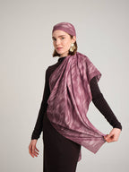 Yalaz Zebra Damask Desenli Çift Taraflı Şal - Gül Pembe