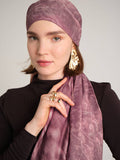 Yalaz Zebra Damask Desenli Çift Taraflı Şal - Gül Pembe