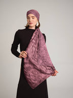 Yalaz Zebra Damask Desenli Çift Taraflı Şal - Gül Pembe